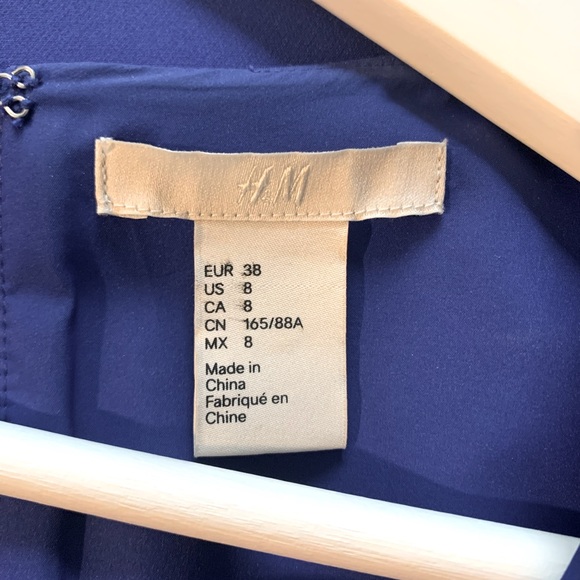 MOVING SALE | Women’s H&M Royal Blue Asymmetrical Cocktail Party Dress, Size 8 - Picture 2 of 3